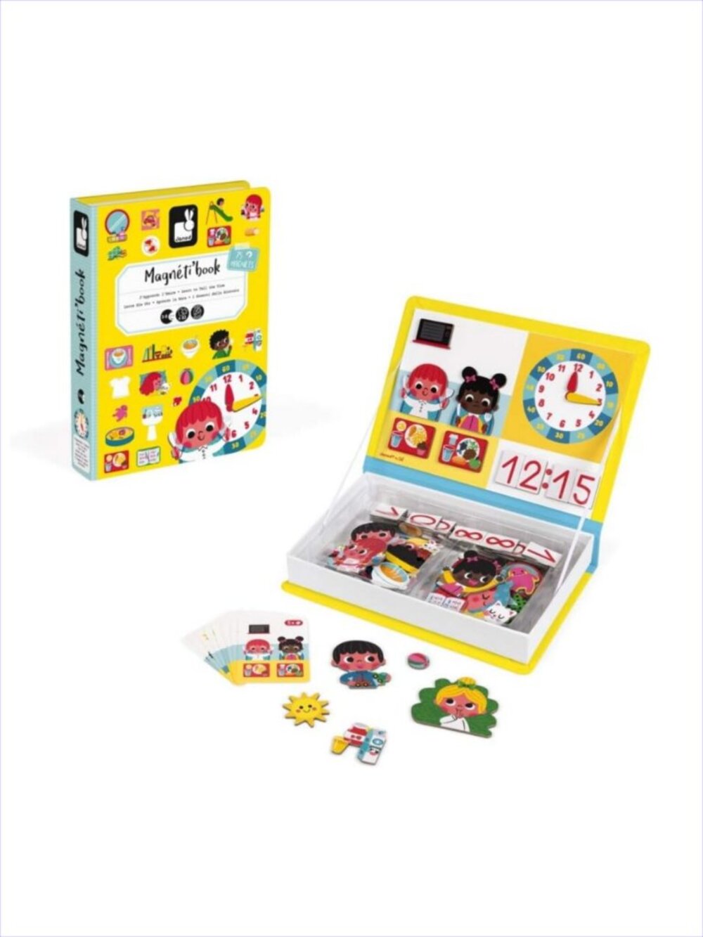 Janod Magnetibook Learn To Tell Time 3-8 Years Travel-friendly Toy New Sealed